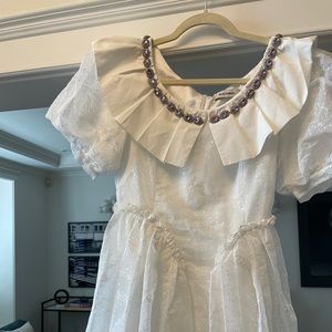 Ann Teano Mermaid lace mini dress